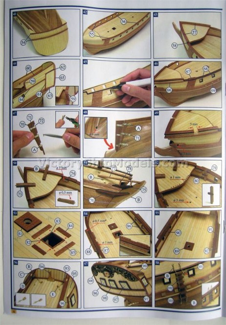 Ship model kit Corsair,  Occre kit instructions (www.victoryshipmodels.com)