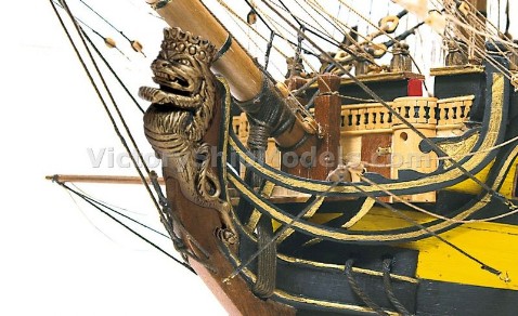 San Ildefonso ship model Occre details. Victoryshipmodels.com