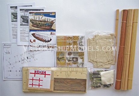 Ship model kit Bounty,  Occre kit set  (www.victoryshipmodels.com)
