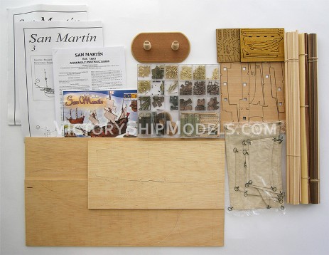 Ship model kit San Martin,  Occre kit set  (www.victoryshipmodels.com)